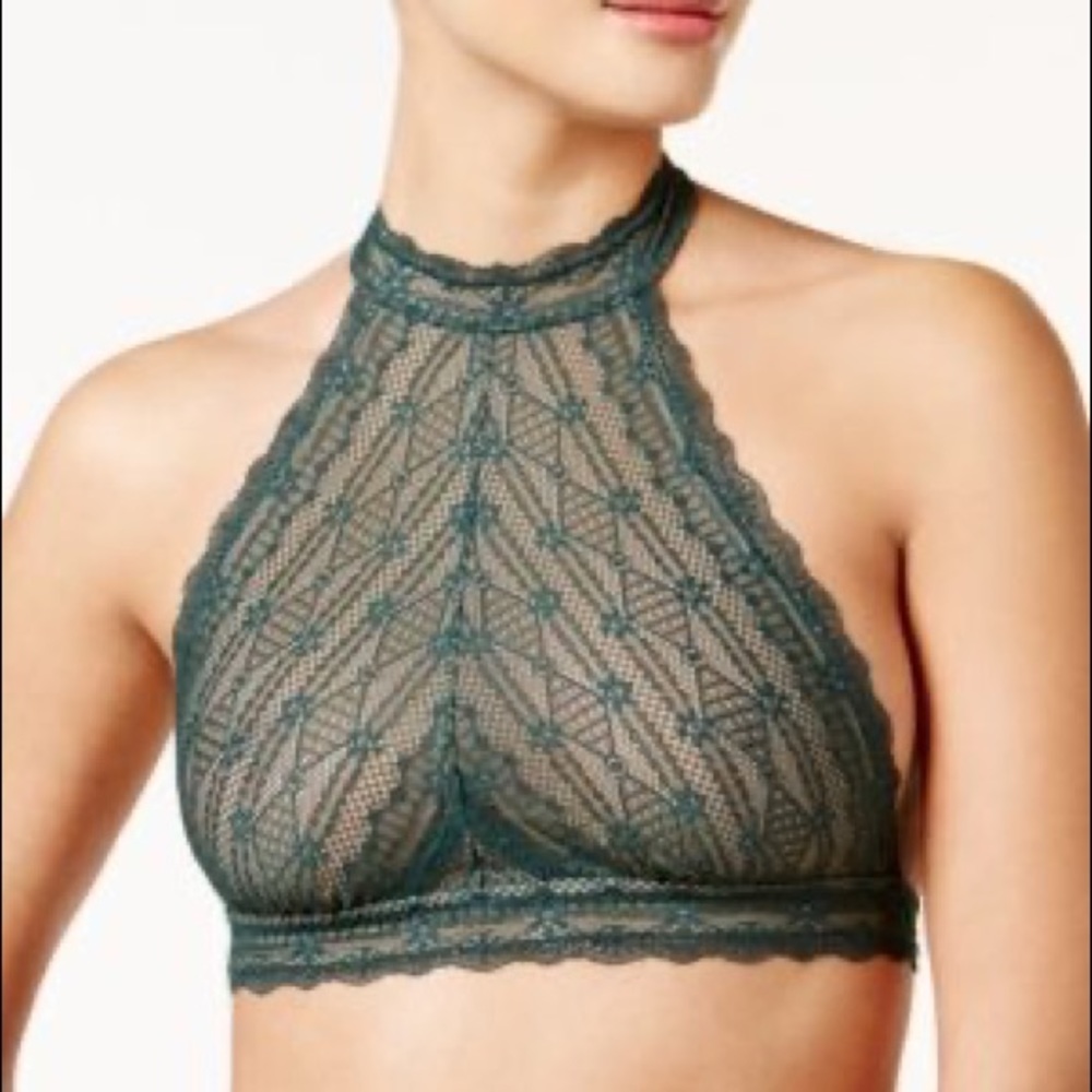 Free People Green Lace Bra/ Halter Top